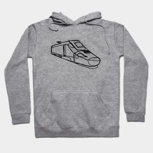 Railway minimalist train trenes high speed trains Hoodie